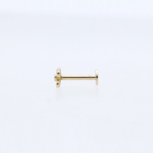 14K Solid Gold Tiny CZ Cross Stud Labret, Internal Threaded, Tragus, Cartilage, Helix, Conch, Lobe, Piercing Earring, Minimalist Earring image 5