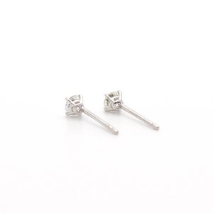 0.2 ct Diamond Stud Earrings, Diamond Earrings, Diamond Solitaire Earrings, Minimalist 14K Diamond Studs, 4 Prong Set Diamond Studs image 6