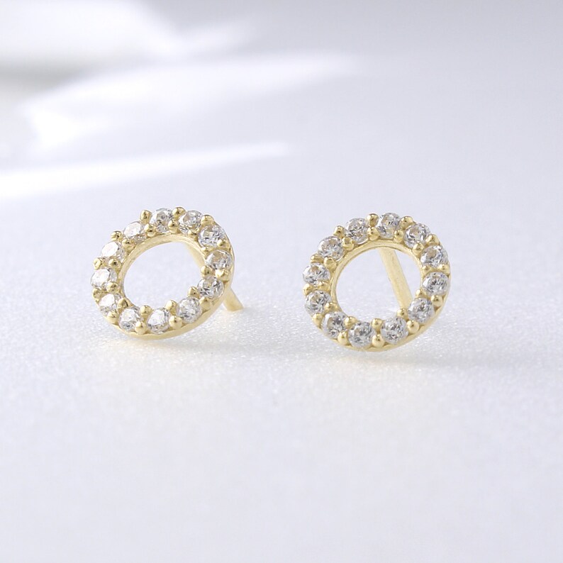 14K Solid Gold Dot Stud Earrings 14K Small Studs 14K Etsy