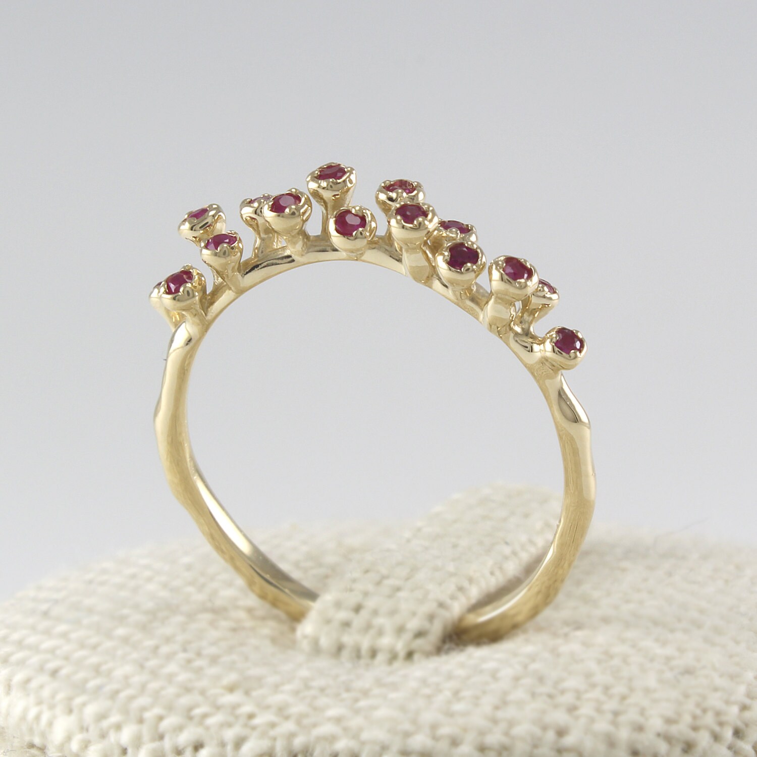 Ruby Ring 14K Gold Thin Ruby Wedding Band Ruby Eternity Etsy UK