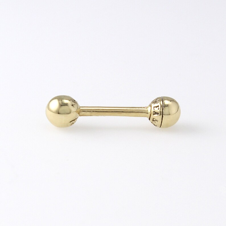 14K Solid Gold 3mm Ball Barbell Stud 14K Barbell Earring Etsy