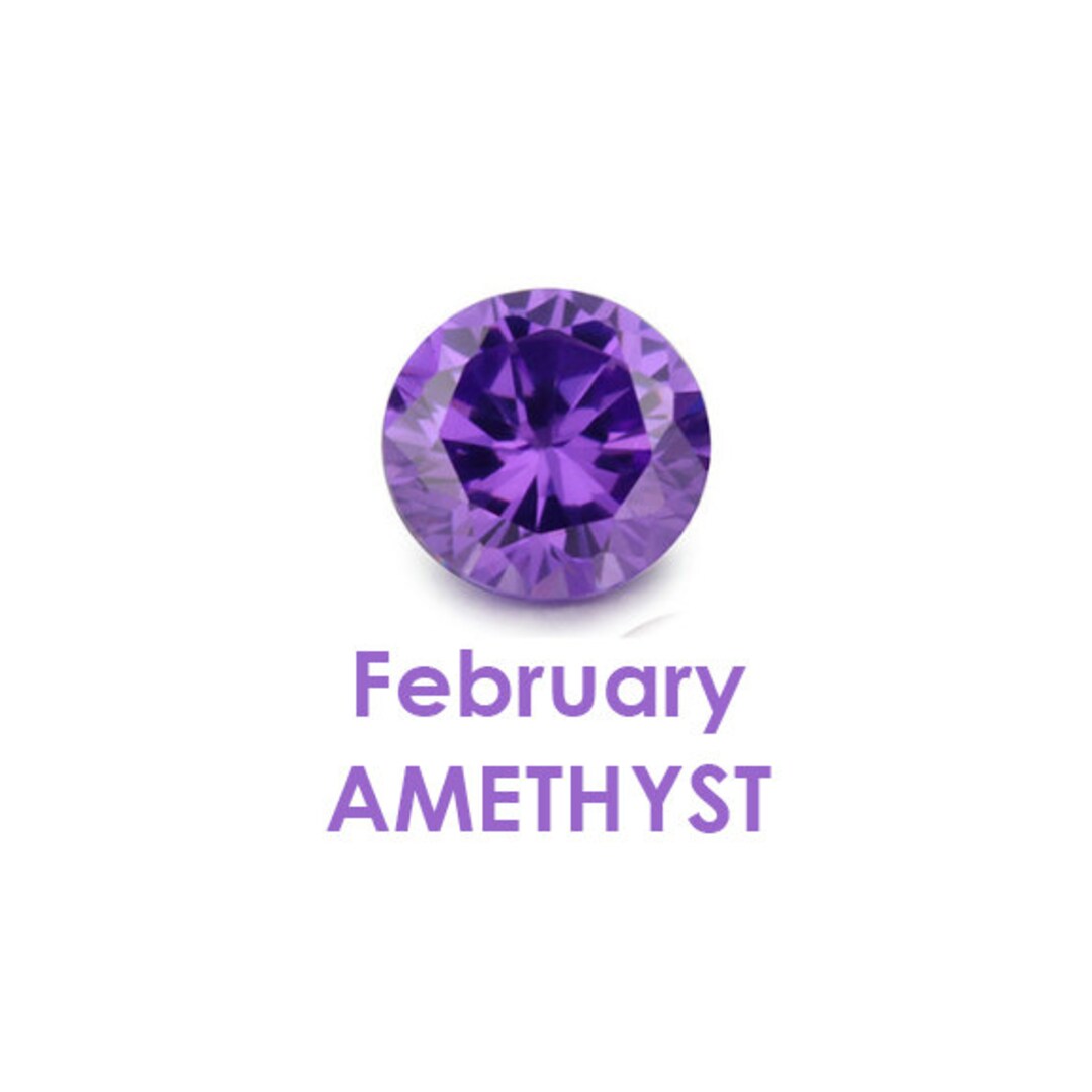 Birthstones Fubruary Amethyst CZ - Etsy