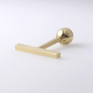 Barrette en or massif 14 carats, cartilage, tragus, hélice, conque, lobe, boucle d'oreille piercing, boucle d'oreille minimaliste, barrette simple