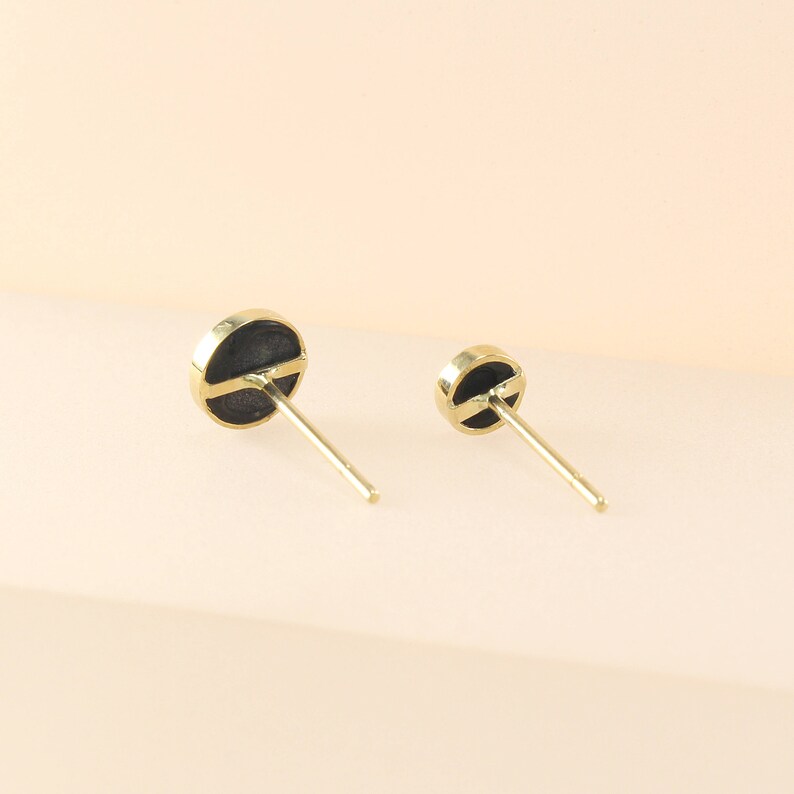 14K Onyx Earring Stud Onyx Earring Men Small Studs Etsy