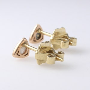 Diamond Stud Earrings, Gold Stud Earrings, Grey Diamonds Studs, Minimalist Earrings, Geometric Earrings, Triangle Stud Earrings image 4