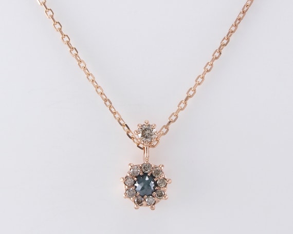 Champagne Diamond Necklace Blue Diamond 