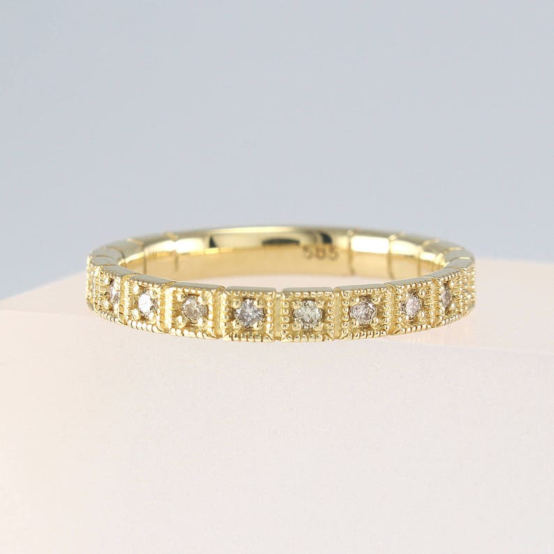 18ct Rose gold cognac diamond eternity band main image 0