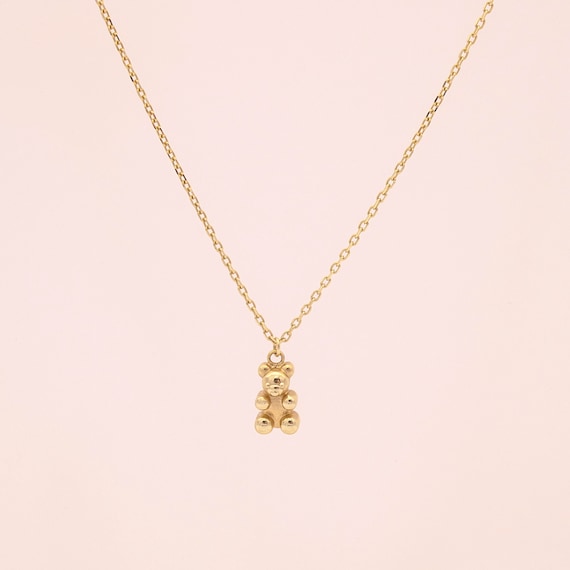 Buy LIL' STAR Metallic Gold Teddy Bear Pendant Western Necklace For Kids |  Shoppers Stop