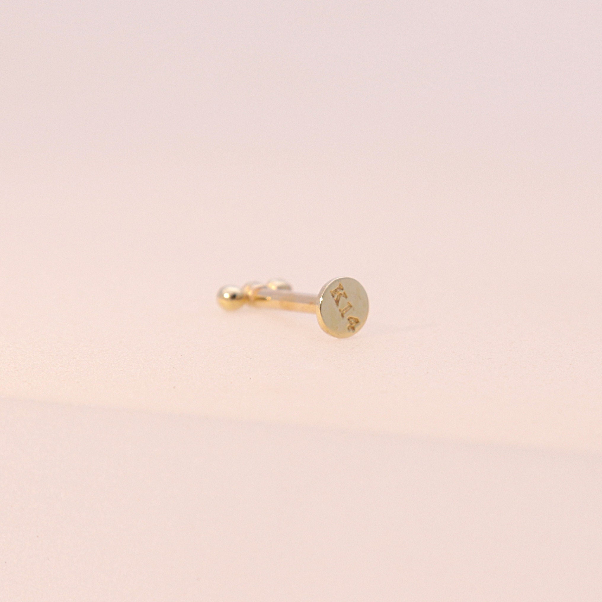 14K Solid Gold Tiny Ball Stud Labret Internal Threaded Etsy Australia