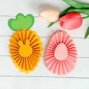 Rosetas de huevo y zanahoria, Digital, SVG, Studio3, Manualidades de Pascua, Descargable, Cricut, Silueta