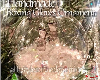 Boxing Gloves Christmas Tree Ornament, Silver Fighter Gift