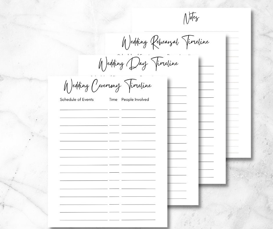 Wedding Weekend Timeline Template, Wedding Timeline, Wedding Template ...