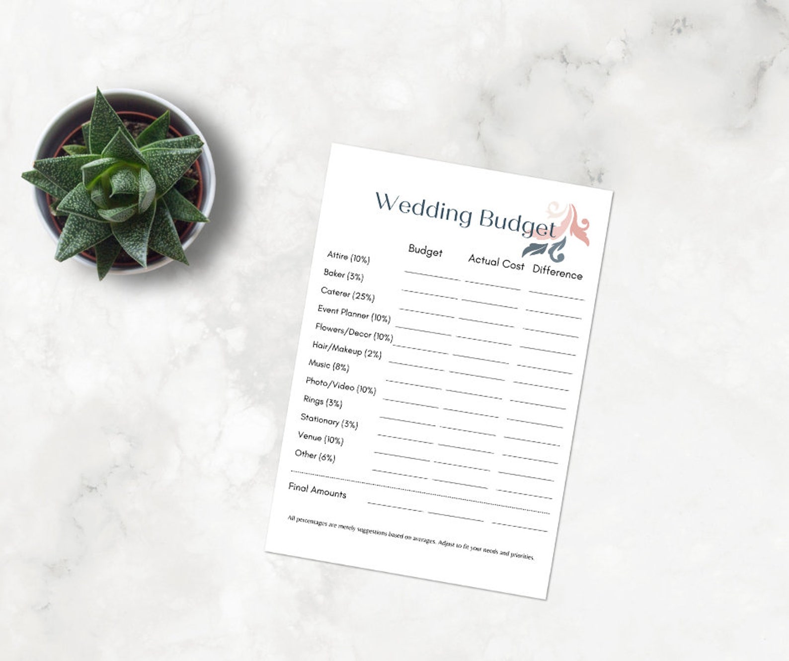 6 Month, Wedding Planner, Floral, Wedding Printable, Wedding Planning ...