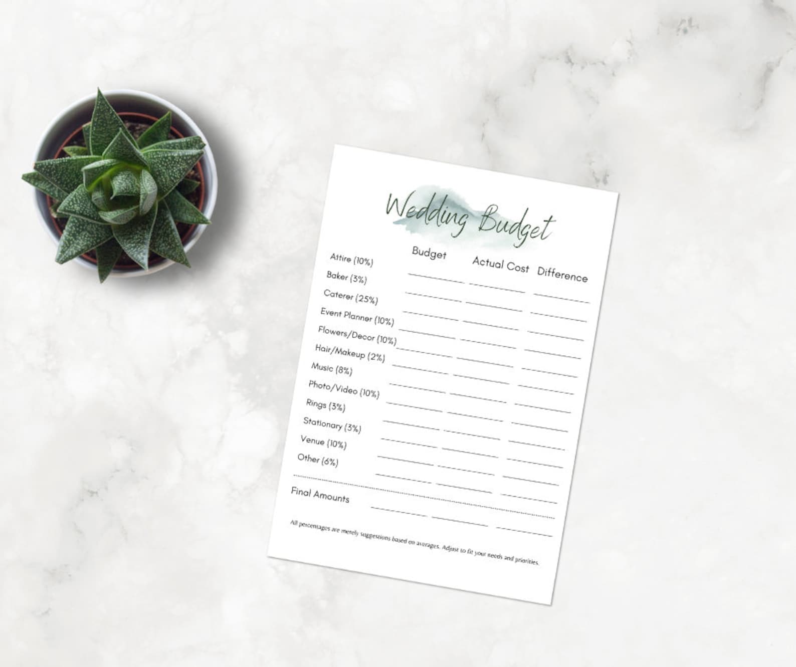 6 Month, Wedding Planner, Watercolor, Wedding Printable, Wedding ...