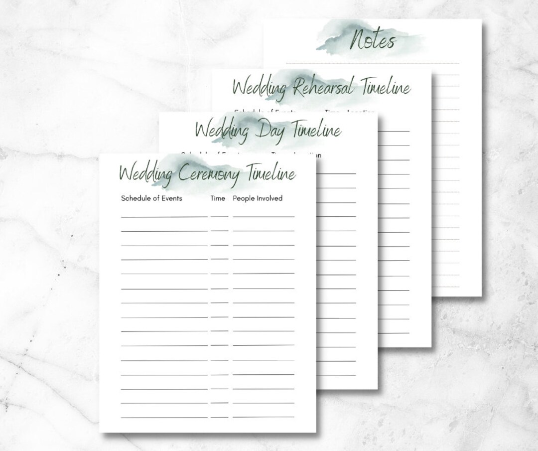 Wedding Weekend Timeline Template, Wedding Timeline, Wedding Template ...