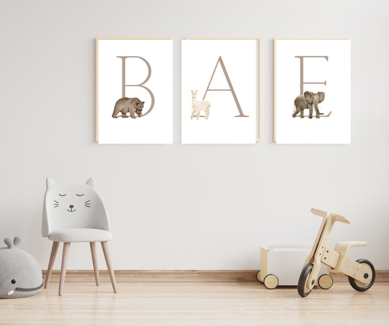 Animal Alphabet Printables, PRINTABLE Wall Art, Initial Wall Art, Kids