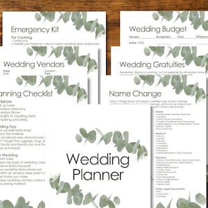 Wedding Planner, 6 Months, Wedding Printable, Printable Wedding Planning Template, Wedding Planning Checklist, Wedding Planning Binder