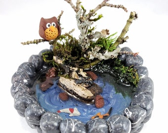 Puppenhaus Miniatur Garten Teich DollhouseGartenTeich.