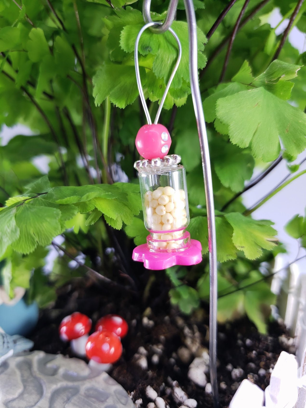 Miniature Pink Bird Feeders Bird Seed Feeders Fairy Garden Etsy