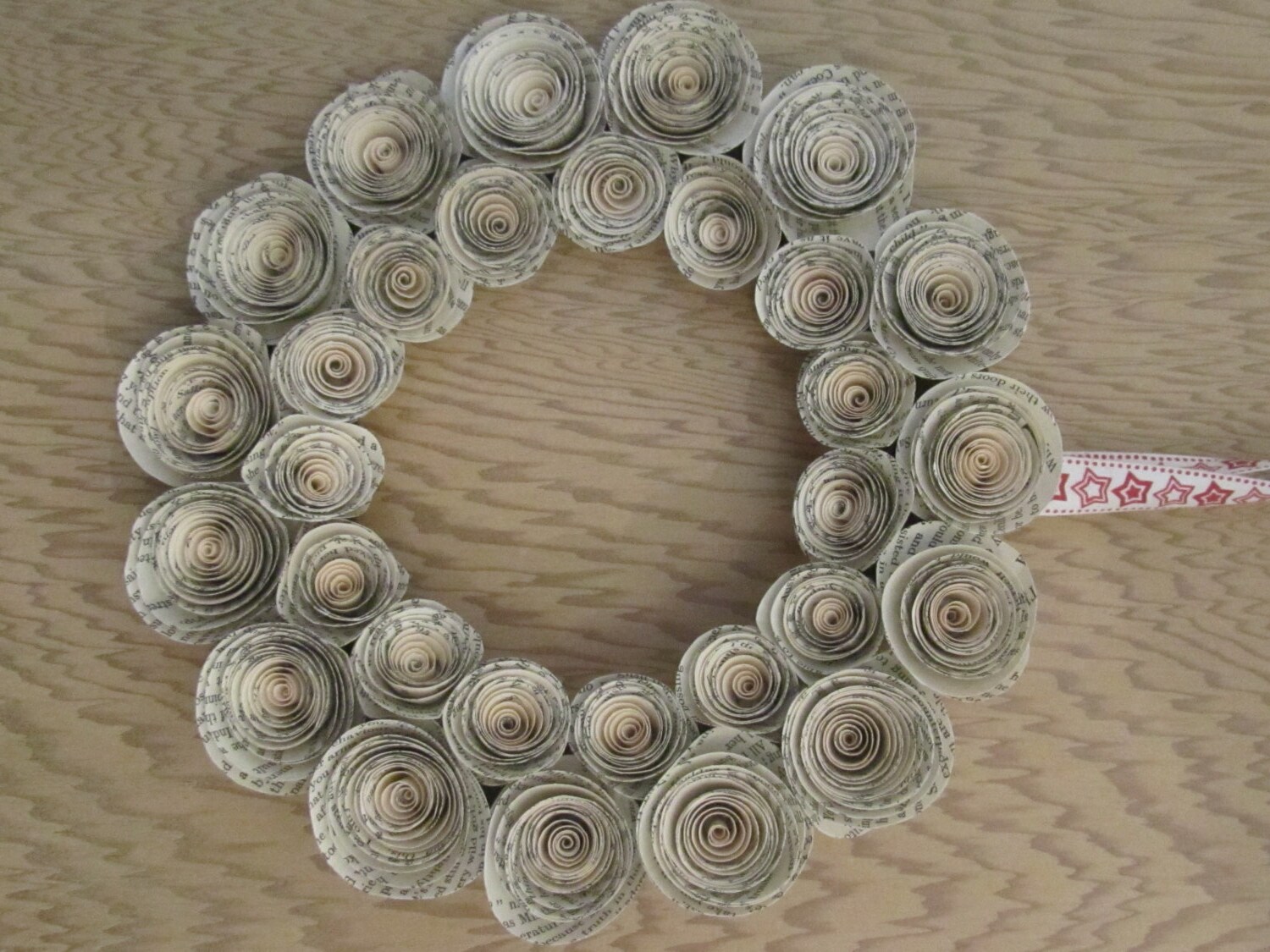 Decorative Wreath Made With Curled Paper Flowers. Etsy