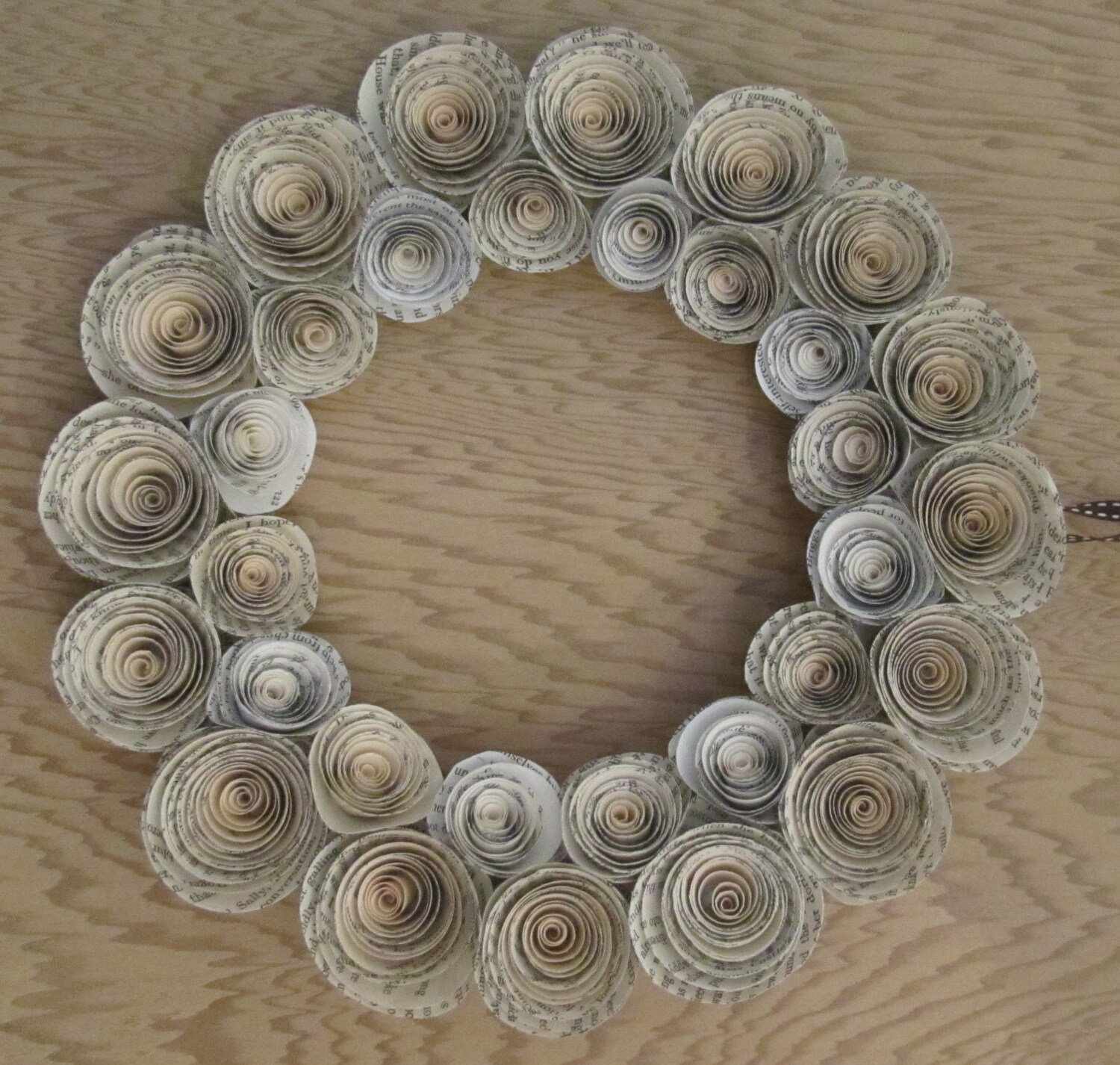 Decorative Wreath Made With Curled Paper Flowers. Etsy