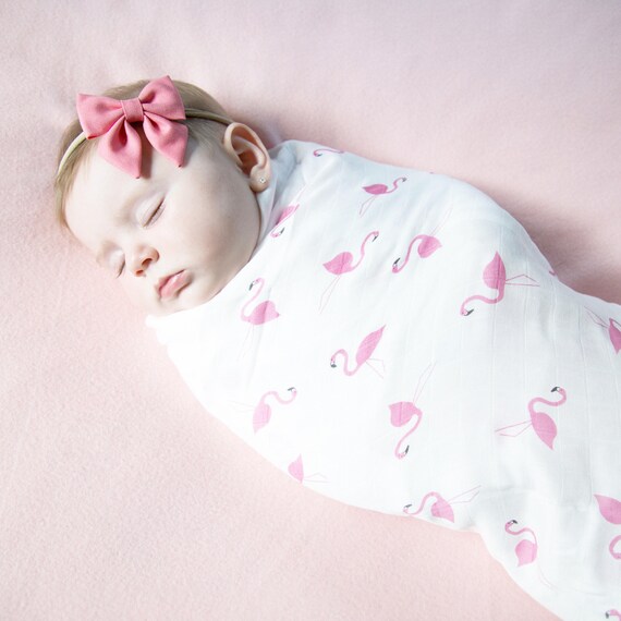 flamingo muslin blanket