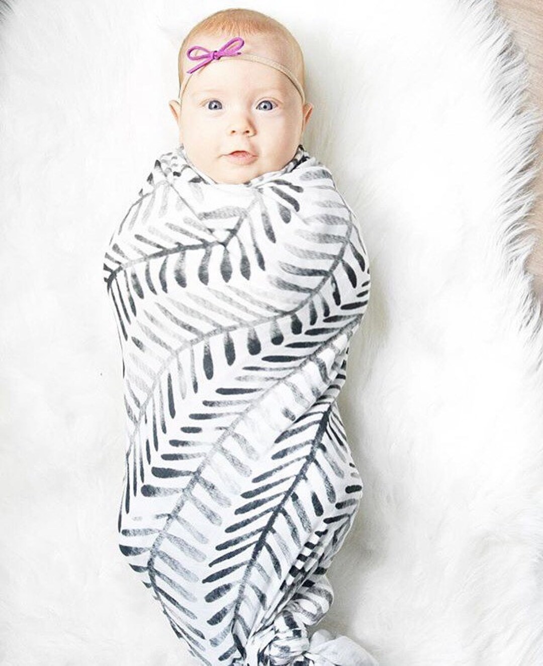 Organic Muslin Swaddle Blanket in Painted Herringbone Organic Etsy