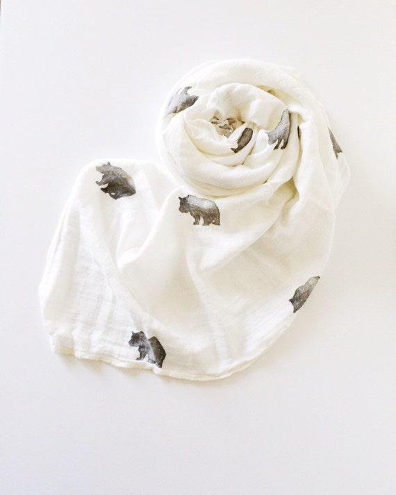 Organic Muslin Swaddle Blanket Hand Stamped Organic Cotton Etsy