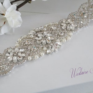 Bridal Sash Belt, Bridal Belt, Sash Belt, Wedding Dress Belt, Crystal Rhinestone Belt, Style 159