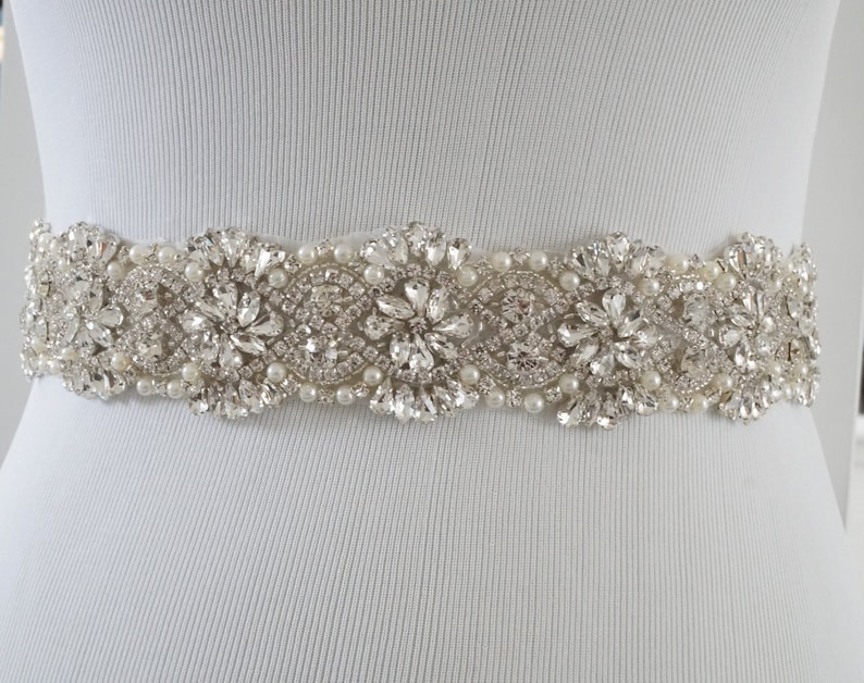 Bridal Sash Belt, Bridal Belt, Sash Belt, Wedding Dress Belt, Crystal Rhinestone Belt, Style 156 image 1