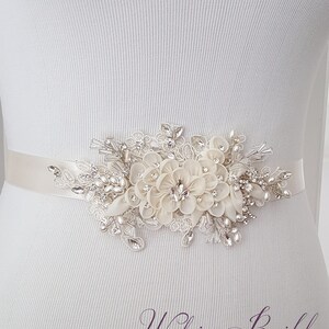 Floral Wedding Sash, Bridal Belt, Custom Wedding Belts and Sashes Style 789 image 2