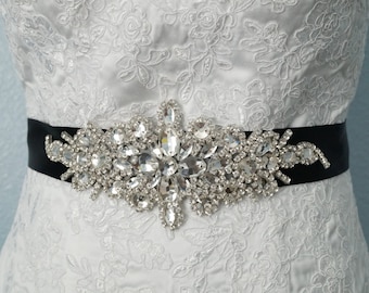 Wedding Belt, Bridal Belt, Bridal Sash Belt, Crystal Rhinestone Belt, Style 135