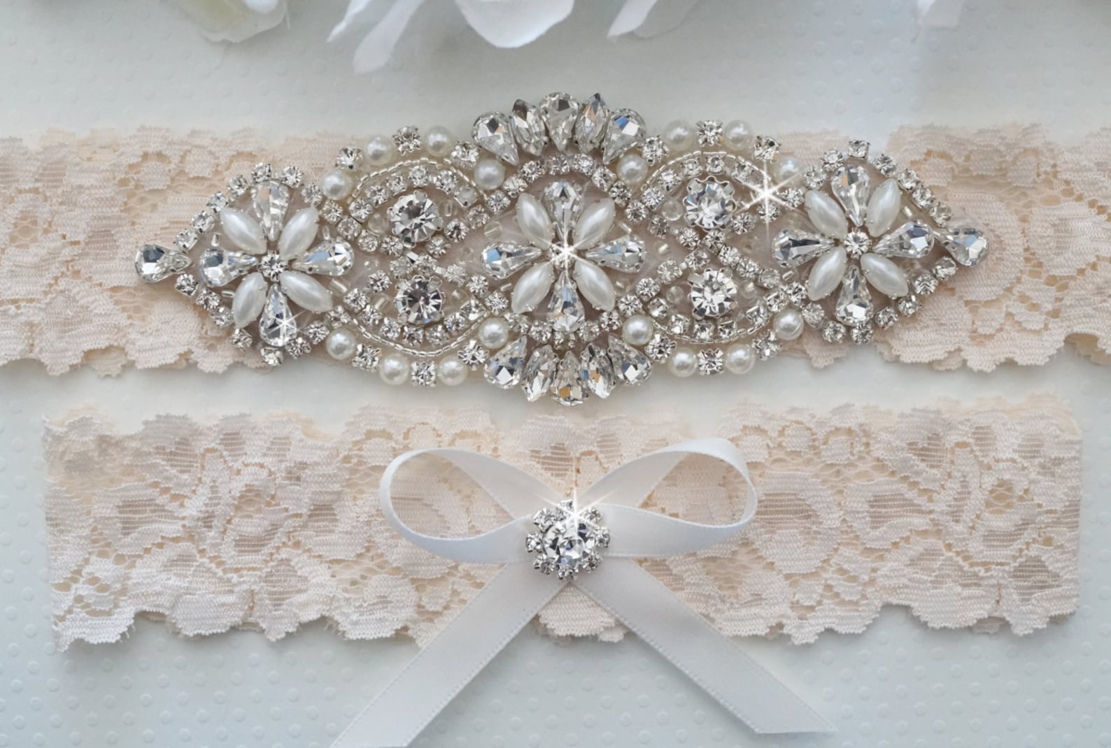 Wedding Garter Set Bridal Garter Set Vintage Lace Garter Etsy