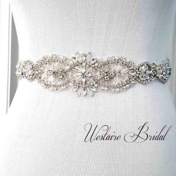 Damigella d'onore cintura Sash, floreale Wedding Sash, Sash cintura nuziale, accessorio di nozze, Prom Sash, damigella d'onore Sash cintura, cintura di nozze Sash, regali