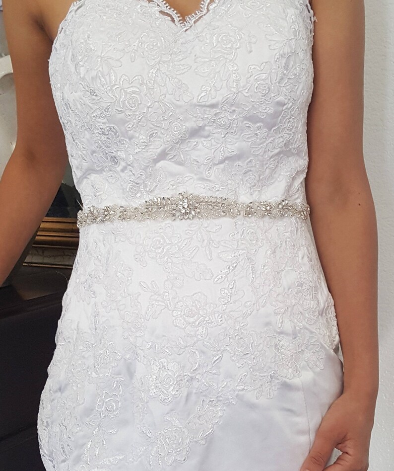 Beaded Bridal Belt Beaded Sash Belt Wedding Belt Thin Etsy