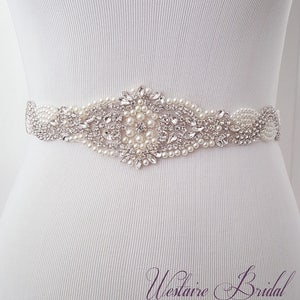 Bridal Belt, Crystal Pearl Dress Belt, Wedding Sash, Bridal Bridesmaid Flower Girl Dress Sash Belt, Pearl Sash Belt- Style 783