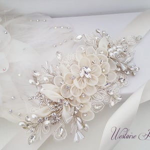 Floral Wedding Sash, Bridal Belt, Custom Wedding Belts and Sashes Style 789 image 3