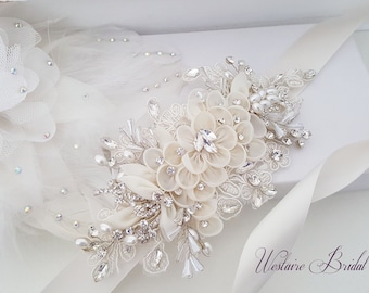 Floral Wedding Sash, Bridal Belt, Custom Wedding Belts and Sashes - Style 789