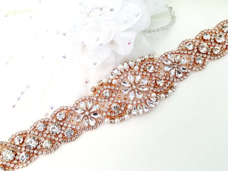 Gold Wedding Sash Belt Crystal Rhinestone Belt Style 159 Wedding Dress Sash Sash Belt Rose Gold Bridal Belt