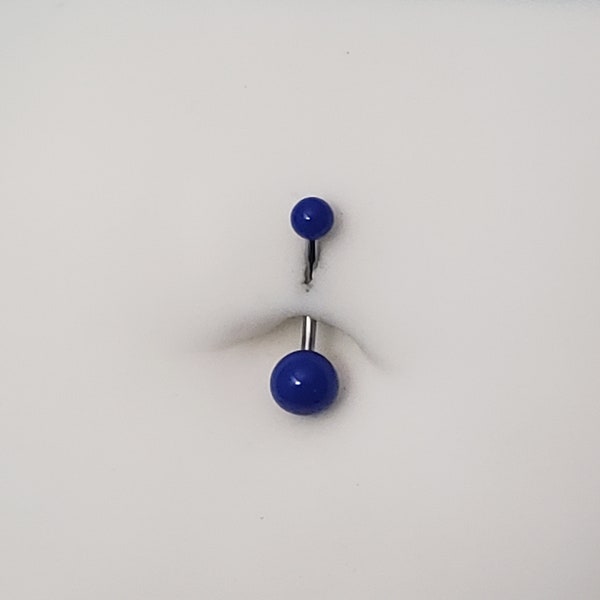 Blue Acrylic Belly Button Rings - Standard Size or Pregnancy