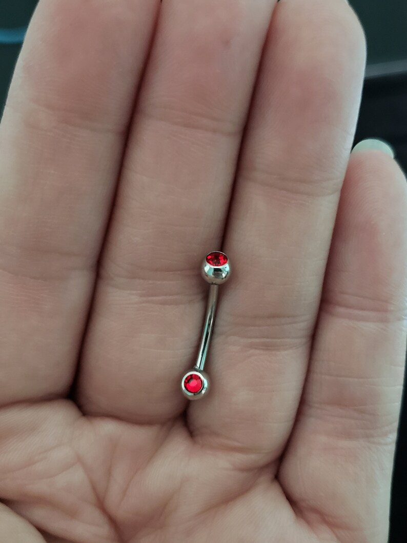 Double Jewel Plus Size Belly Button Rings Multiple Sizes Etsy