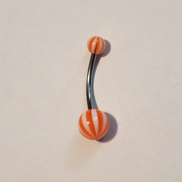 Acrylic Striped Belly Button Rings - Various Colors - Standard Size or Pregnancy