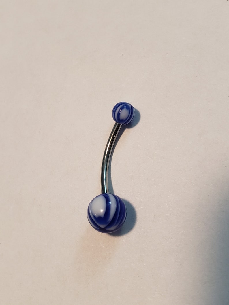 Striped Acrylic Plus Size Belly Button Button Ring Multiple Sizes Etsy