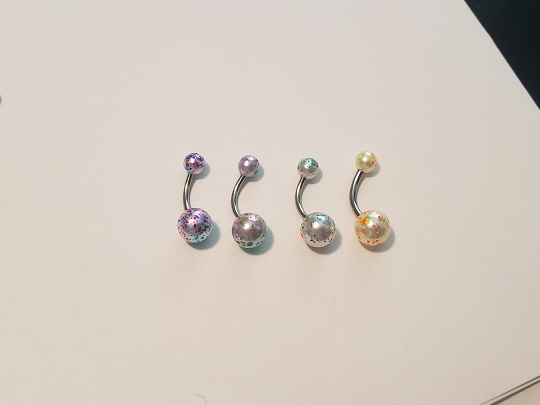 4 Pack Belly Button Rings - Set A - Etsy