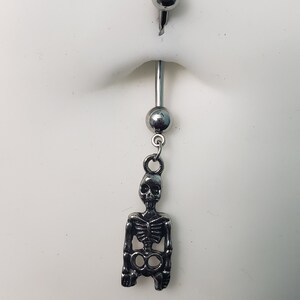 Skeleton Plus Size Belly Button Button Ring Multiple Sizes Stainless