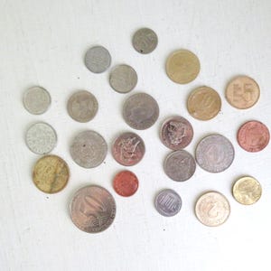 vintage coins lot of 22 pieces for jewelry making & crafts, some are distressed