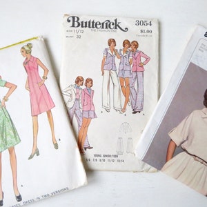Vintage 70s Sewing Patterns: McCalls, Butterick, Simplicity - Bust 32
