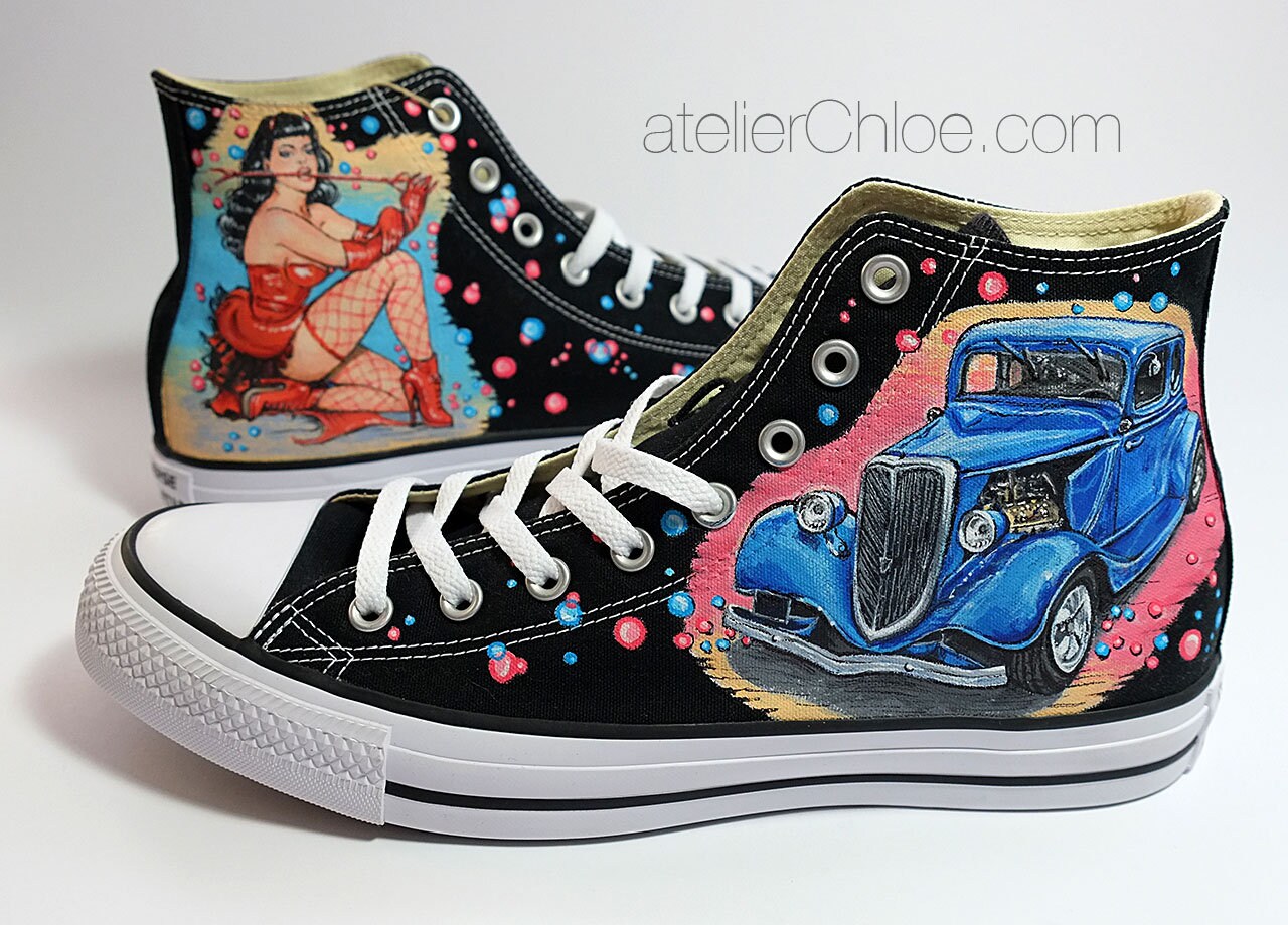 Custom Cars Shoes Car Lover Converse Car Painting From Etsy