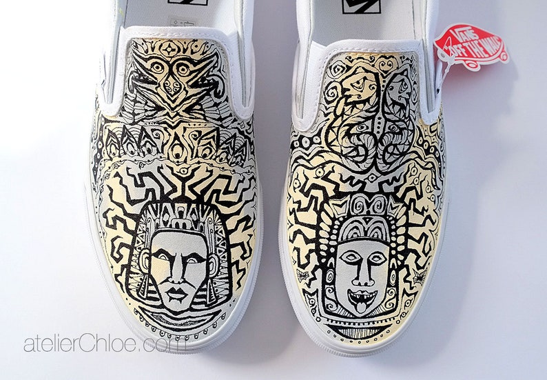 Aztec Vans Shoes Boho Shoes Ethnic Vans Tribal Shoes Ombre image 1
