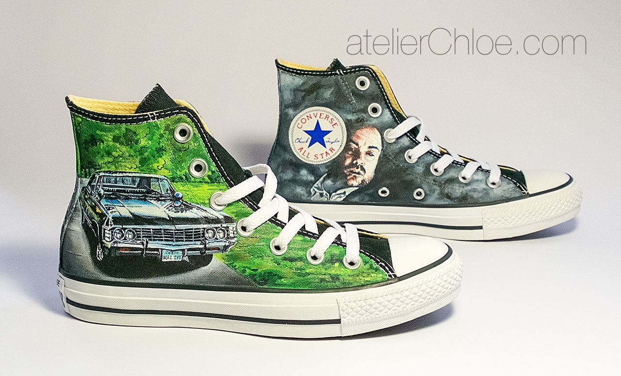 Custom Cars Shoes Car Lover Converse Car Painting From Etsy